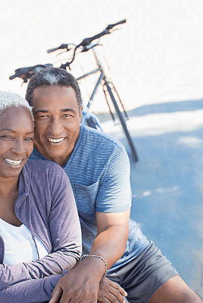 seniors - couple - bike